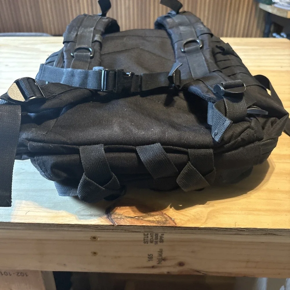 Black Military Tactical Backpack USA Patch Preowned Very Good Unbranded